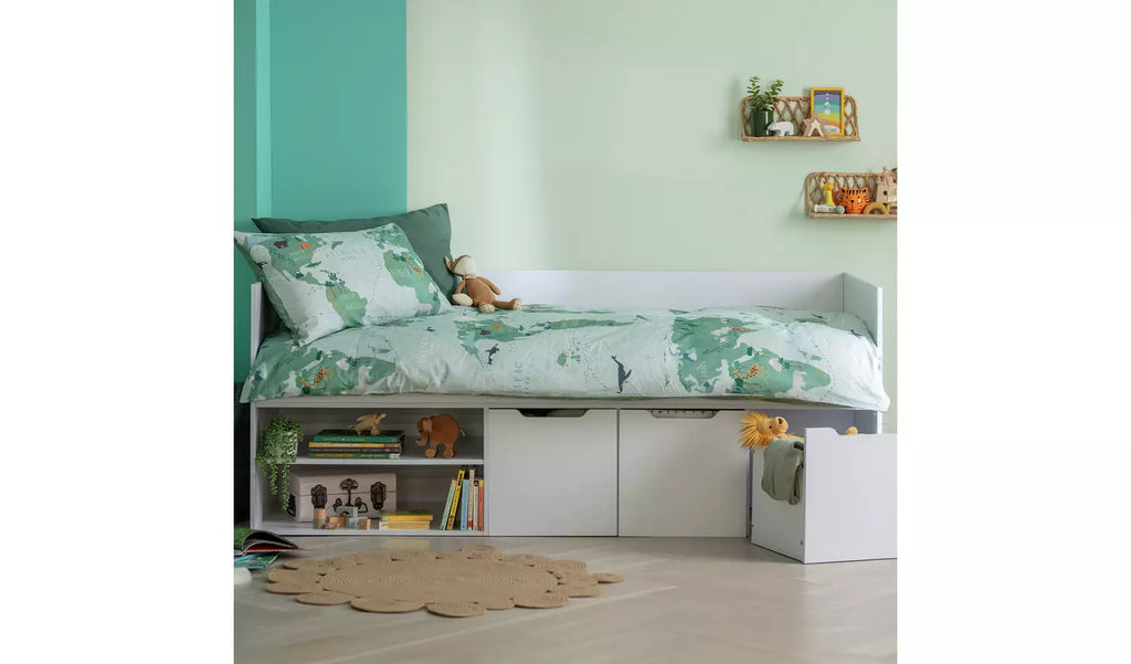 Habitat Jude Storage Cabin Bed With Mattress - White