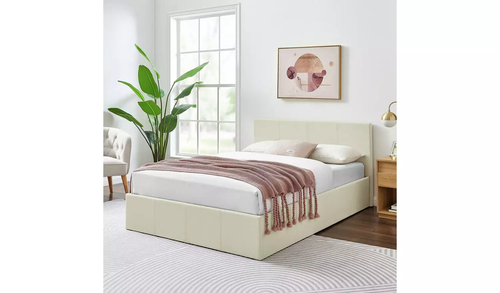 Home Heathdon Double Ottoman Bed - Natural