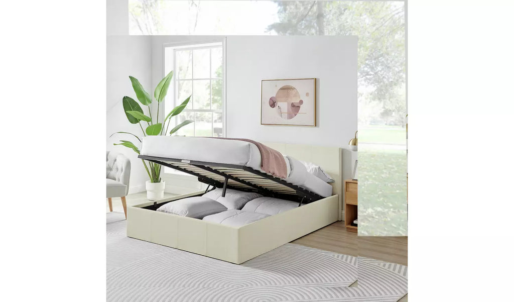 Home Heathdon Double Ottoman Bed - Natural