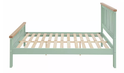 Home Aubrey Double Wooden Bed Frame - Sage Green
