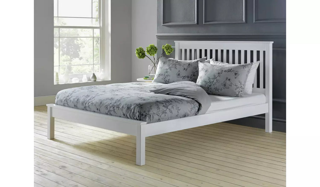 Home Aspley Small Double Wooden Bed Frame - White