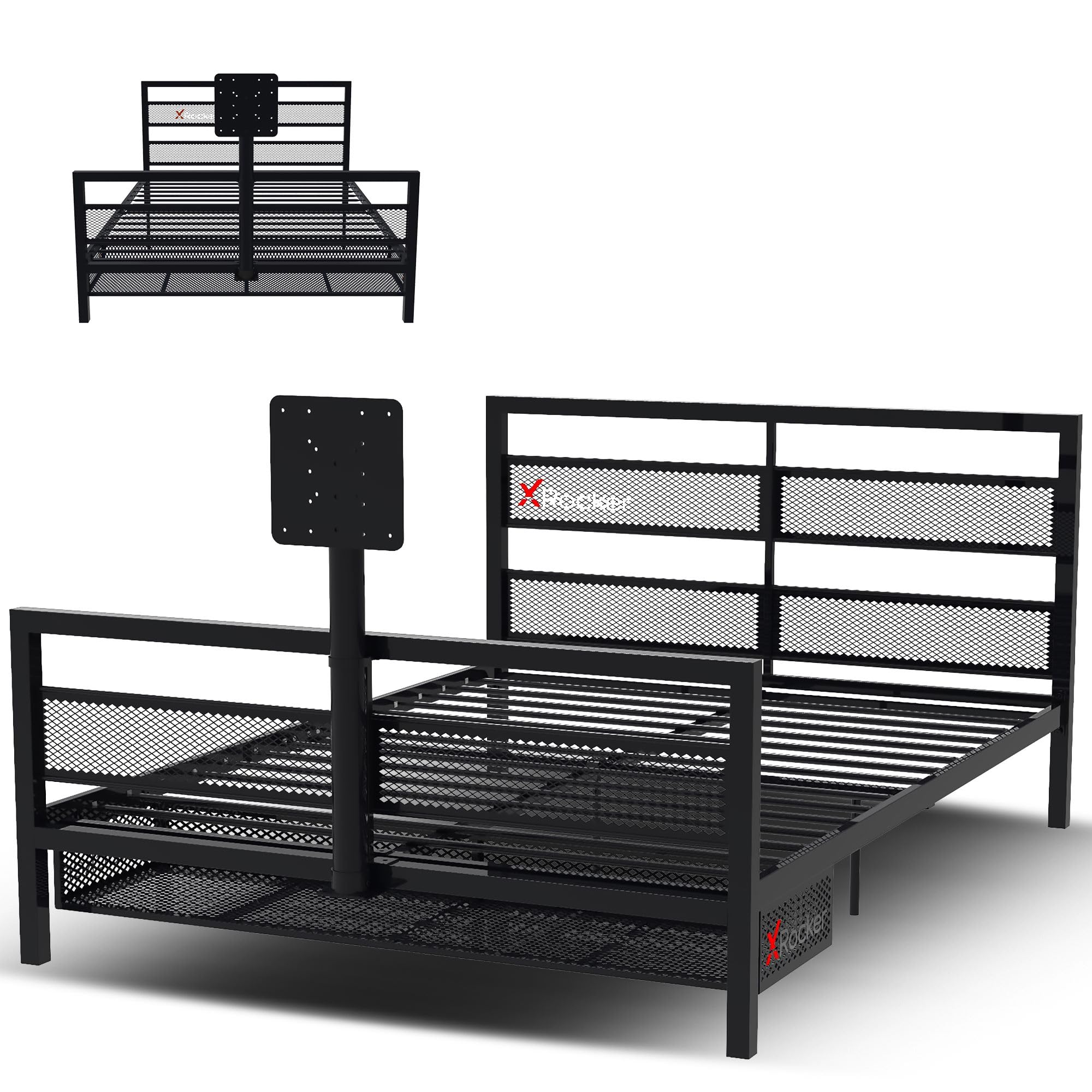 X Rocker BaseCamp TV and Gaming Bed Frame - Black