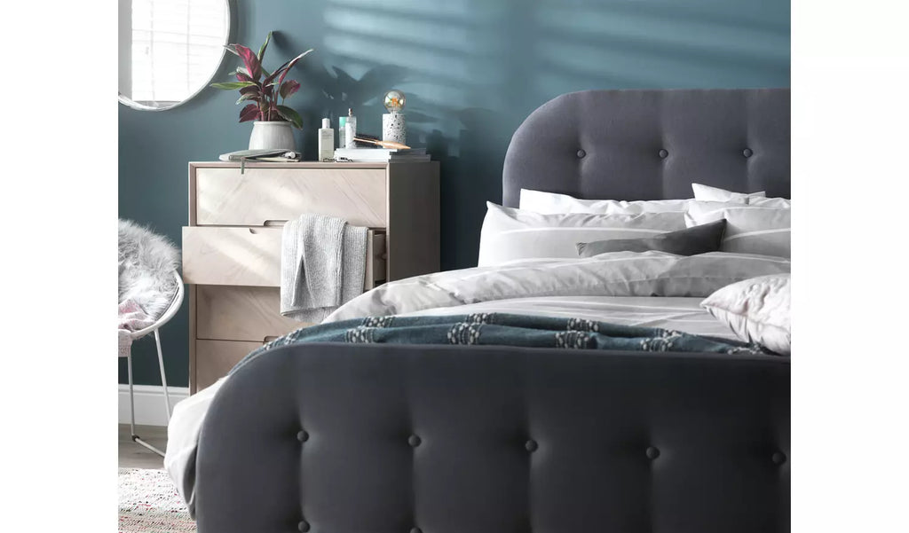 Home Ashby Ottoman Double Fabric Bed Frame - Grey