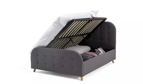 Home Ashby Ottoman Double Fabric Bed Frame - Grey