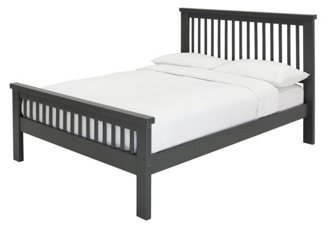 Home Aubrey Double Wooden Bed Frame - Grey